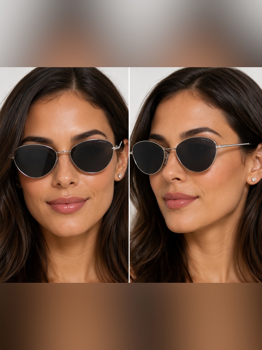 NEW Swarovski 58mm Cat Eye Sunglasses DARK GREY (no case)